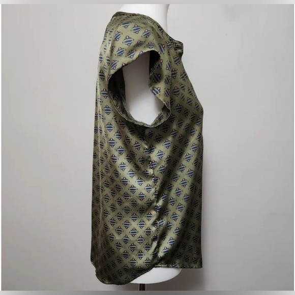 Liz Claiborne Burnt Olive Geo Blouse XXL - Picture 4 of 14